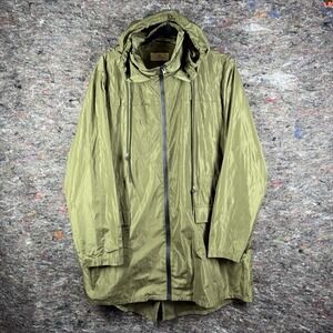 Grace Karin‎ Coat Womens XL Raincoat Jacket Green Hooded Parka Pockets